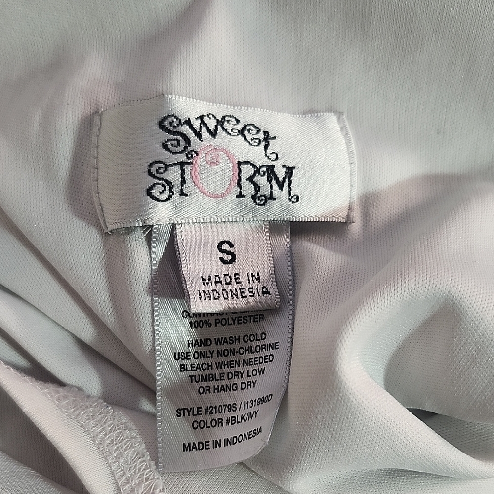 Sweet Storm Black And White Pencil Skirt Dress Womens Small Ruffle Top image 7